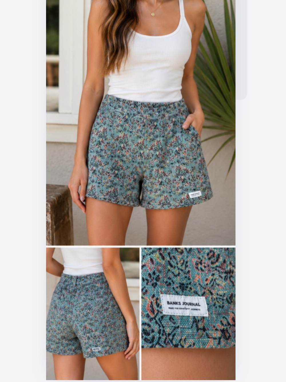 Banks Journal Floral Tapestry Shorts Small Statement Vintage Inspired